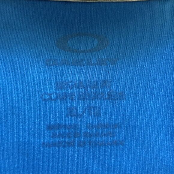 Oakley Men Blue Gray Stripe Regular Fit Short Sleeve Hydrolix Golf Polo Shirt XL - Picture 5 of 11